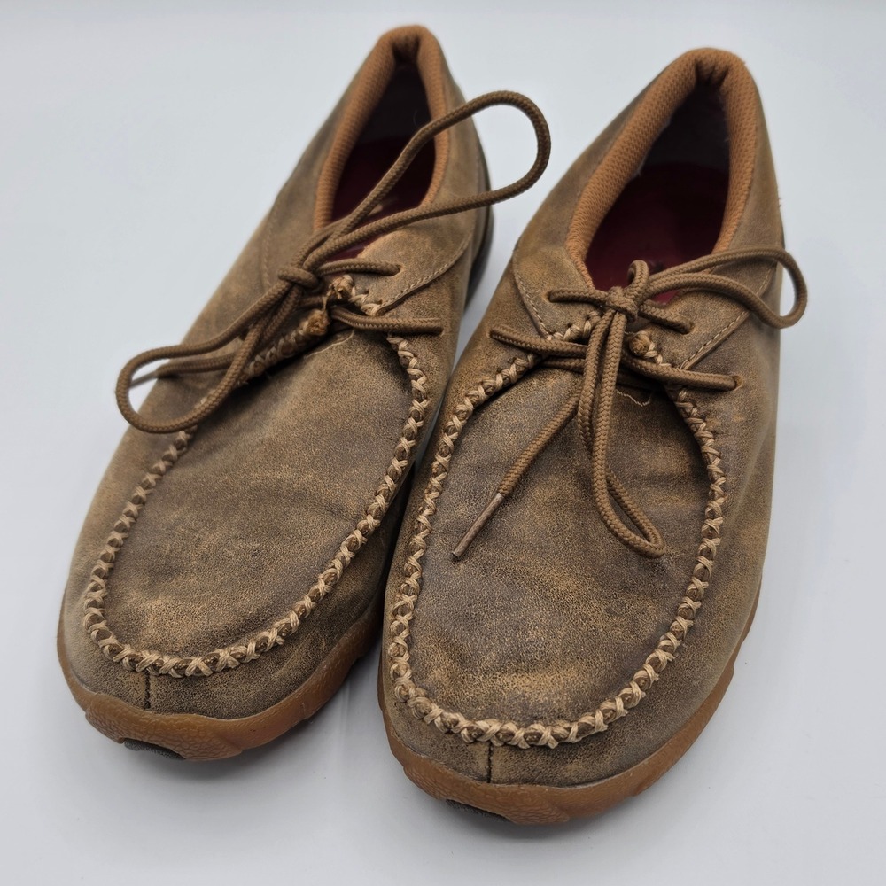 Twisted X Driving Mocs‎ Mens 6M Brown Excellent Leather Lace Up WDM0013